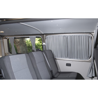 Závěsy pro Ford Tourneo Custom s krátkým rozvorem od r. 2023 (Pravé posuvné dveře, s obložením), Šedá/Černá