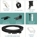 Lišta závěsová, flexibilní sada 3,05m