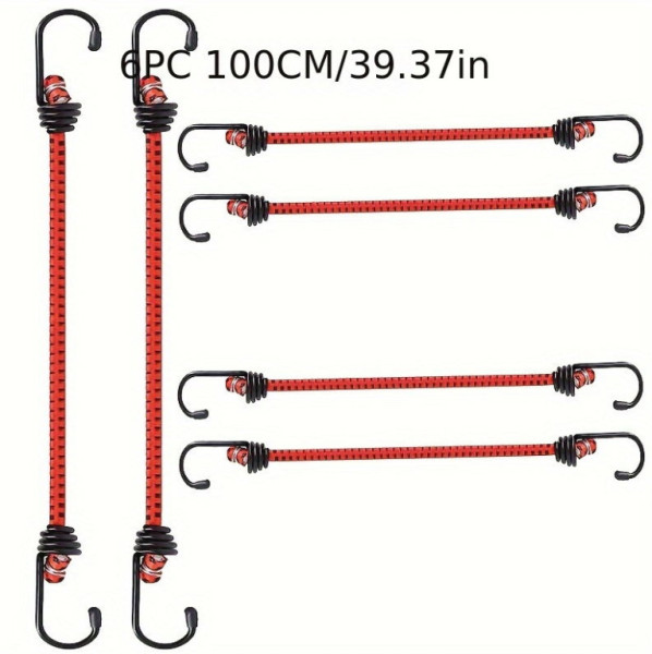 Pavouci napínací s háčky,100cm, 6ks, červená