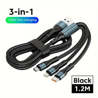 Rychlonabíjecí kabel USB - A, 200cm, 120W