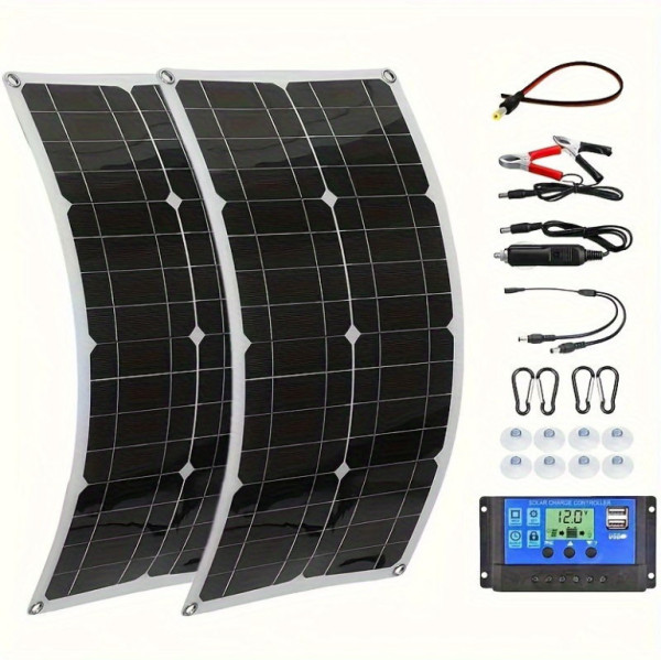 Sada solárních panelů skládací 100W 2ks