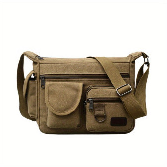 Taška pánská přes rameno, Vintage, khaki