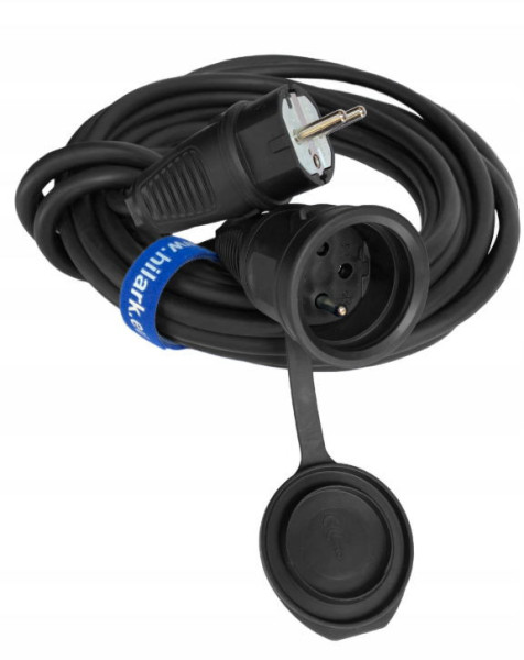 Kabel prodlužovací s jednou zásuvkou H07RN-F 3g 2.5 (5m) zástrčka E/SCHUKO, zásuvka E (s ochranným kolíkem)
