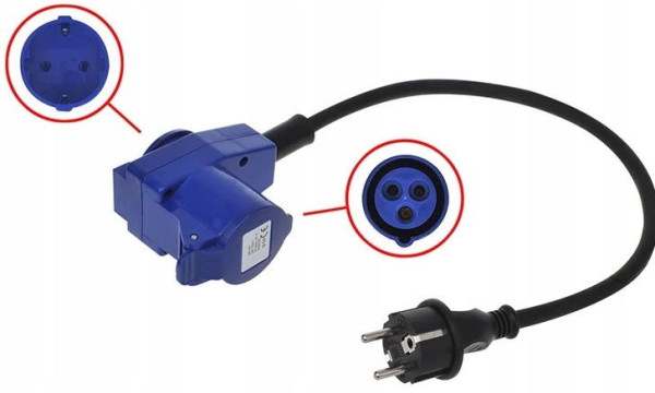 Adaptér kabelový úhlový, zástrčka E,SCHUKO/CEE 3x1.5mm2 16A 40cm 373528