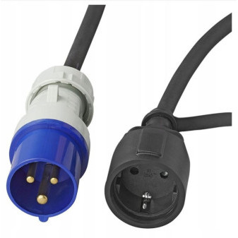 Adaptér kabelový, zástrčka CEE/zásuvka SCHUKO 3x2.5mm2 16A 1.5m 373530DE
