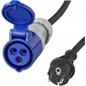 Adaptér kabelový, zástrčka E,SCHUKO/CEE přímá1,5m 3x2.5mm2 373527DE