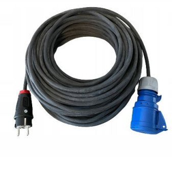 Kabel prodlužovací pro karavany 5m zástrčka E,SCHUKO/CEE zásuvka pryž 3x1.5mm2 IP44/54