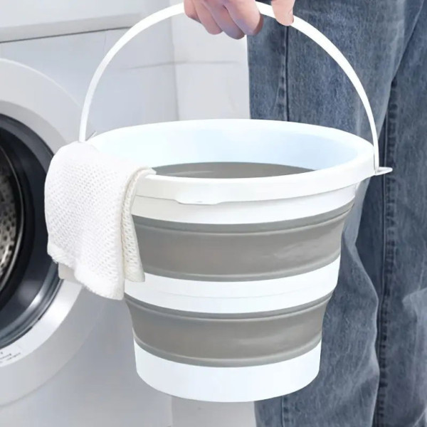 Kbelík skládací, šedý, 5l