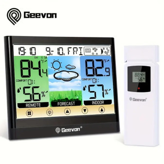 Meteostanice bezdrátová, černá