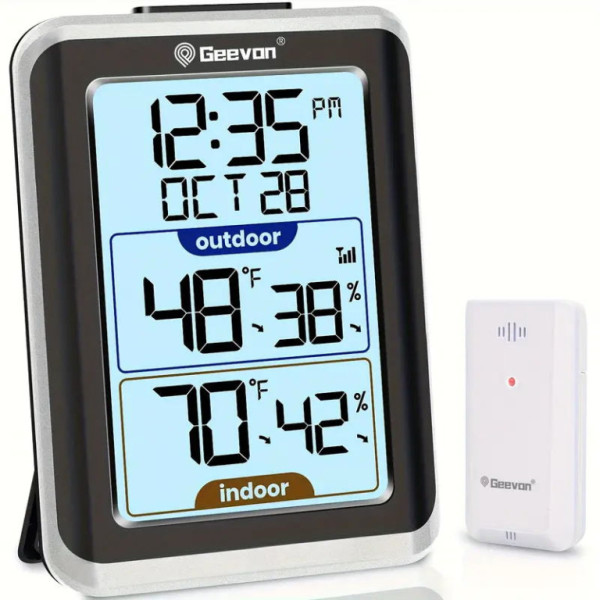 Meteostanice bezdrátová, černá GEEVON