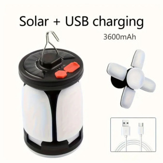Lampa solární s USB/USB, dobíjecí, LED