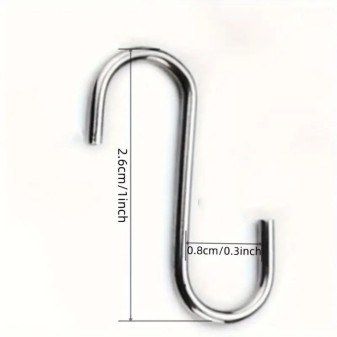 Háčky drátěné, stříbrné, tvar S, 2.54cm