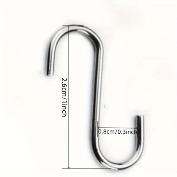 Háčky drátěné, stříbrné, tvar S, 2.54cm