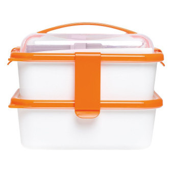 Box obědový praktický Omada Sanaliving Box Set 26x17.5x15.5cm/1L+2L(1L+1L) Arancio oranžový