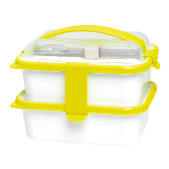 Box obědový praktický Omada Sanaliving Box Set 26x17.5x15.5cm/1L+2L(1L+1L) Verde Adcido světle zelený