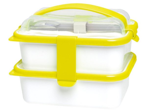 Box obědový praktický Omada Sanaliving Box Set 26x17.5x15.5cm/1L+2L(1L+1L) Verde Adcido světle zelený