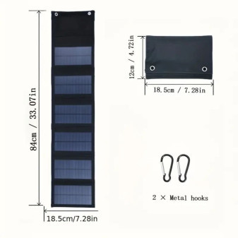 Mobilní solár.panel skládací s USB portem, 60W