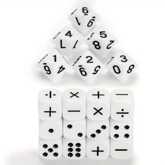 Sada 18ks akrylátových kostek, matematika