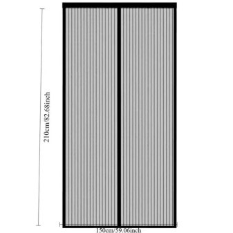 Síť proti hmyzu na dveře, magnetická, prodyšná, černá 80x210