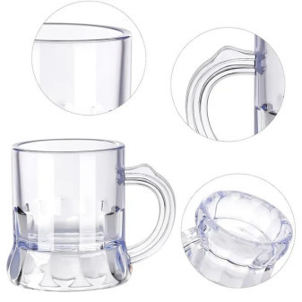 Pivní hrneček mini, plastový, průhledný