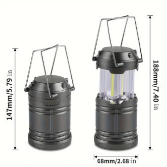 Lampa kempingová, přenosná, černá