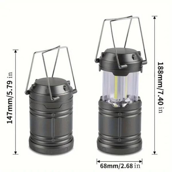 Lampa kempingová, přenosná, černá