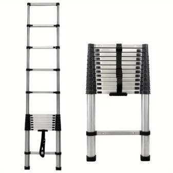 Žebřík teleskopický z nerezové oceli, 2.6m