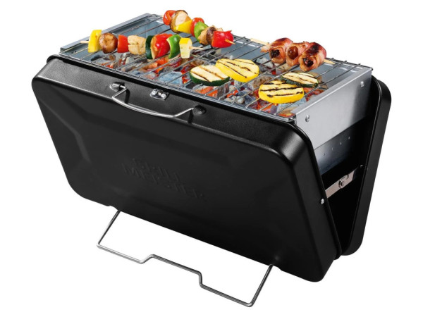 Gril na dřevěné úhlí kufříkový GRILLMEISTER