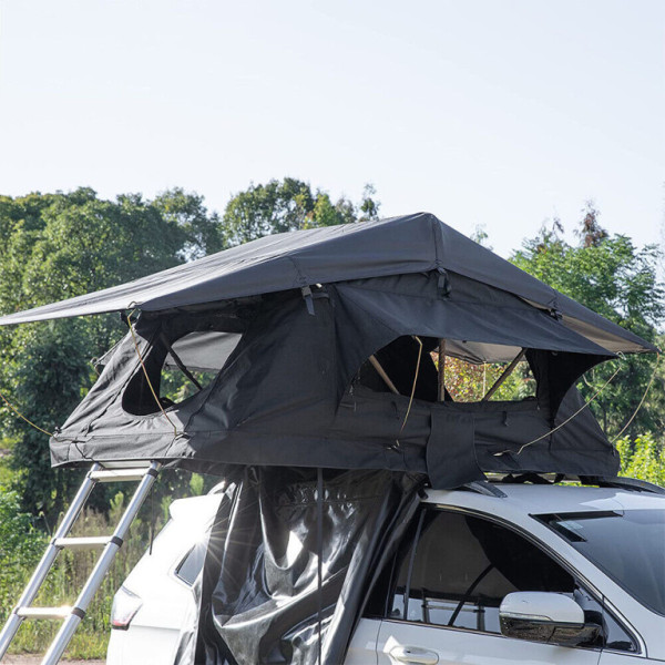 Střešní stan 163×240 cm s textilní střechou,kompaktní rozkládací konstrukce