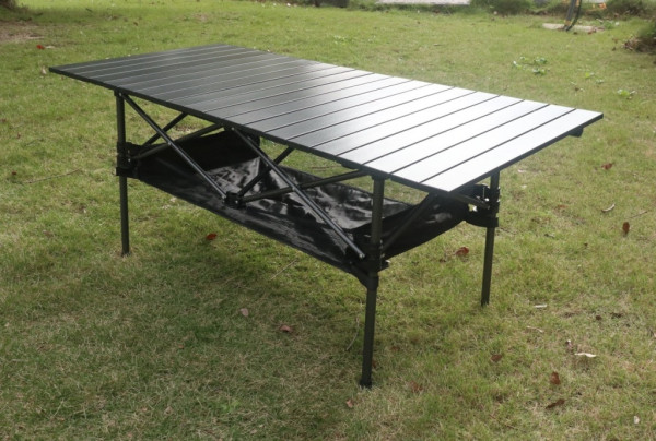 Skládací kempingový stůl 95*55 cm – hliníkový stůl s rolovací deskou