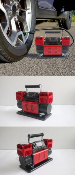 Auto kompresor 150 PSI – dvouválcová pumpa 300 l/min, 12 V - hustička pneumatik