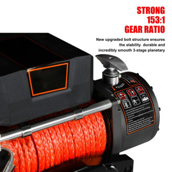 Elektrický naviják 4,3 t pro off-road vozidla - syntetické lano 24 m, 12/24 V