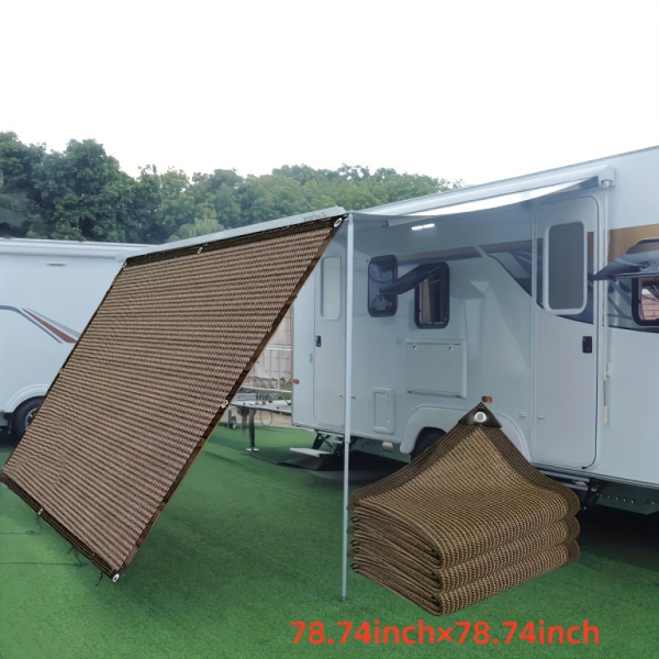 Markýza prodlužovací, odolná látka s protiskluzovými lemy 200*200cm, hnědá