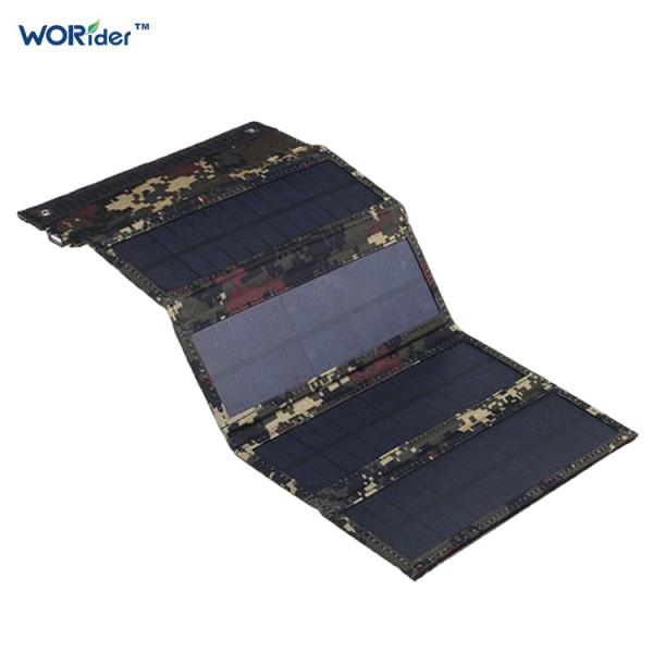 Nabíječka solární rozkládací pro kempování a turistiku 1200MA 5V 105x165x20mm - 440x165x3mm