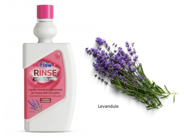 FLOW Rinse Levandule koncentrát 750ml přípravek do nádrží pro splachovací vodu chemických WC