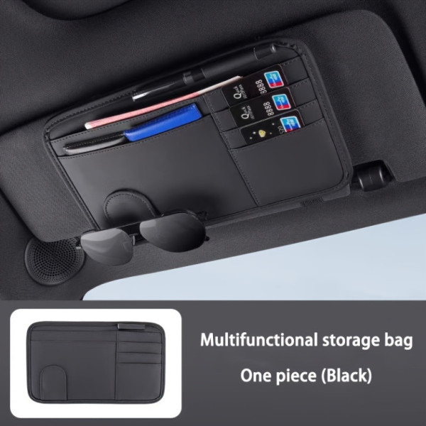 Organizér na clonu auta s držákem na brýle, černý
