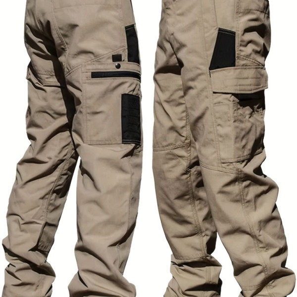 Kalhoty pánské, taktické s více kapsama, khaki, XL