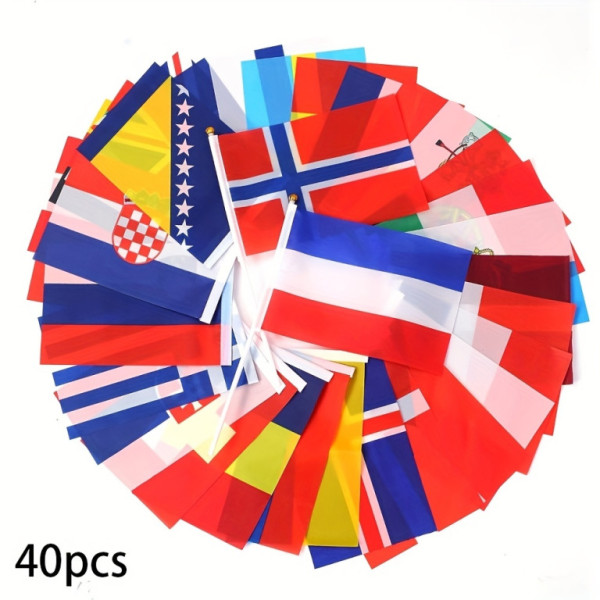Sada 40 vlajek Evropy 14x21cm