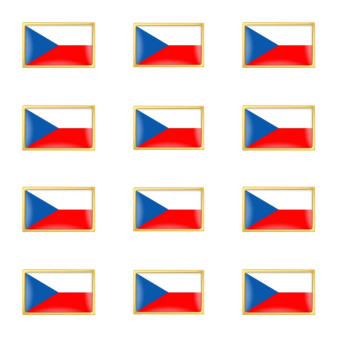 Kryty na spony vlajka Česká republika, 12ks