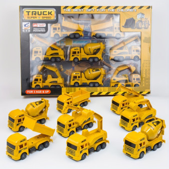 Sada 4/8ks vzdělávacích hraček s modely aut, stavební vozy