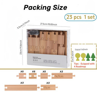 Dráha dřevěná pro autíčka, 23 skladeb, 4 značky