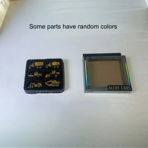 Sada stavební s jeřábovým vozem, traktorem a bagrem, 6ks, kov