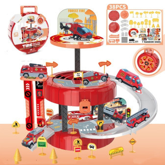 Sada 38 dílů, požární parkoviště, interaktivní hračka