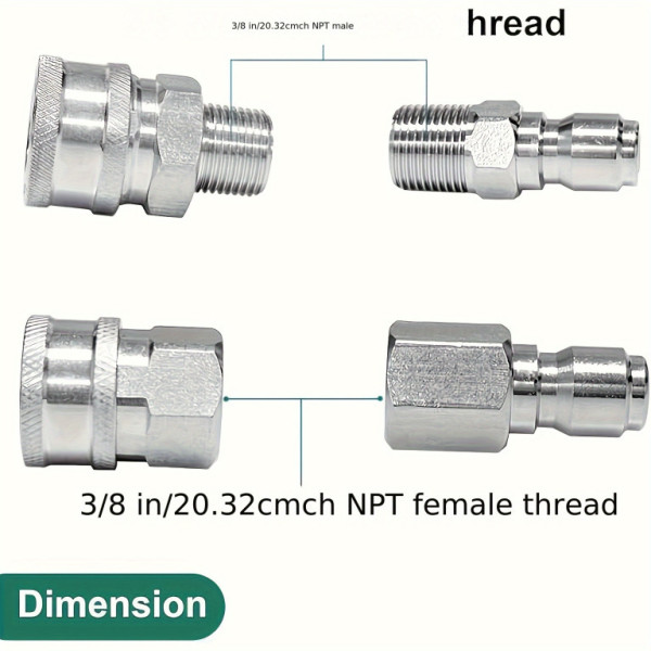 Rychlospojka 4ks, nerezová, rychloupínací 3/8"