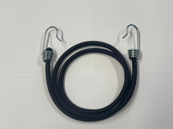 Popruh gumový 1.5m, průměr 8mm, háček, černý