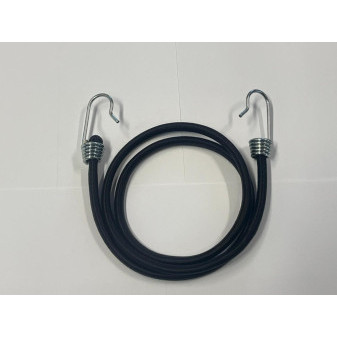 Popruh gumový 1.5m, průměr 8mm, háček, černý