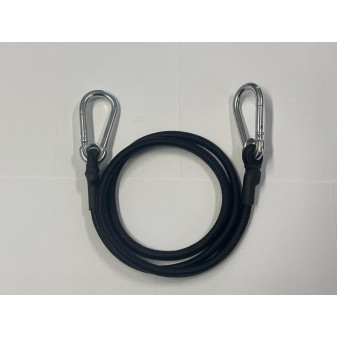 Popruh gumový 0,5m, průměr 8mm, karabinka, černý