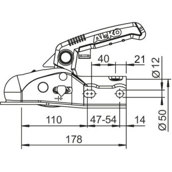 Tažná spojka AL-KO kulová AK 161 / AK 270, 1600 kg