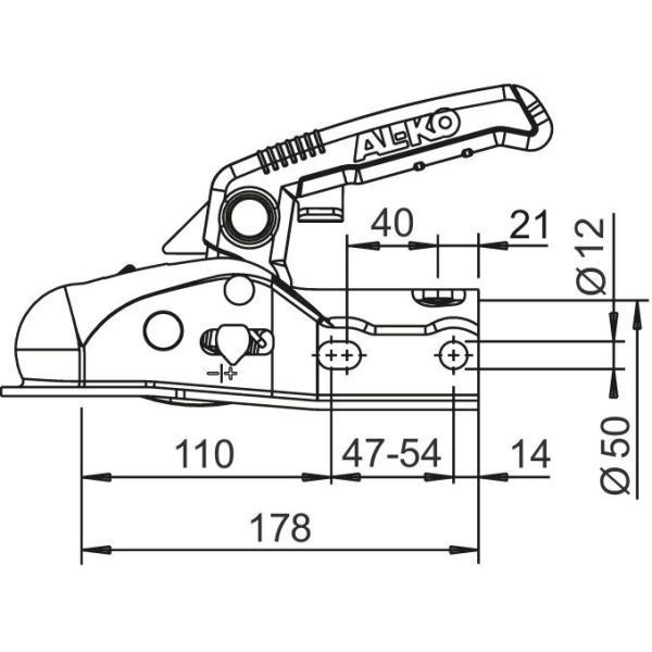 Tažná spojka AL-KO kulová AK 161 / AK 270, 1600 kg