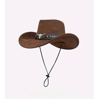 Klobouk Western Cowboy, tmavě hnědý